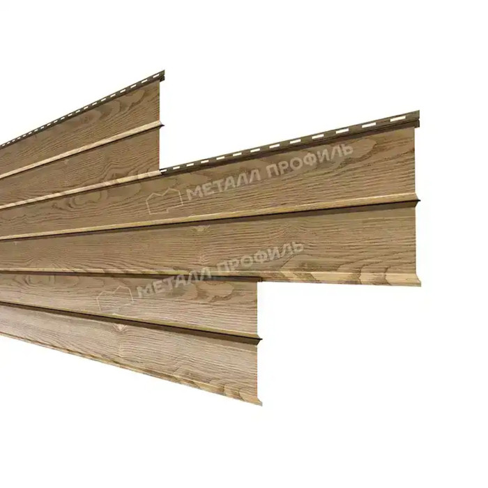 Металлический сайдинг Lбрус-XL-Н Металл-Профиль ECOSTEEL Сосна 14х335 | текстурированный